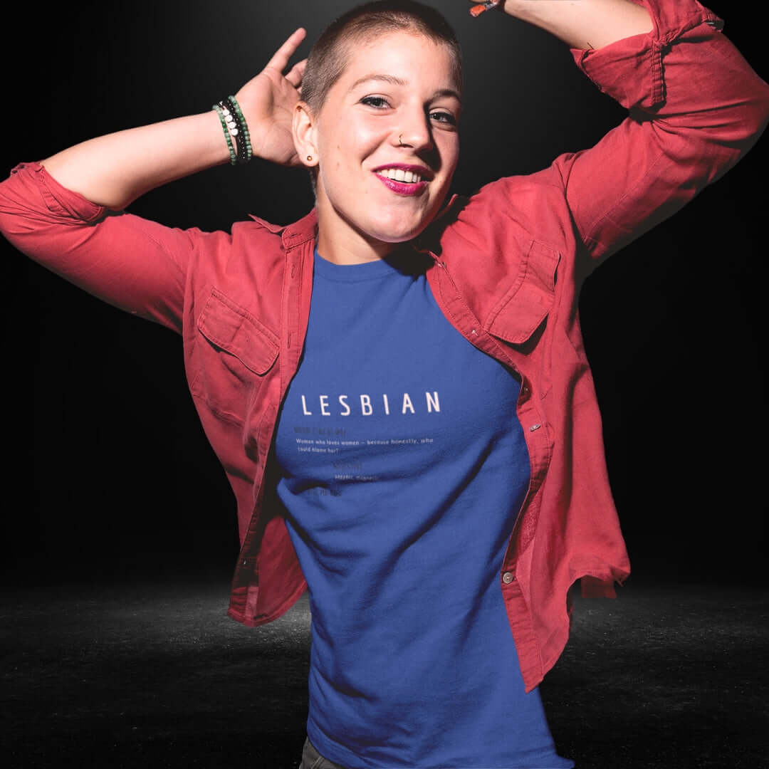 Lesbian Definitions Blue Tee - Bite Me Now