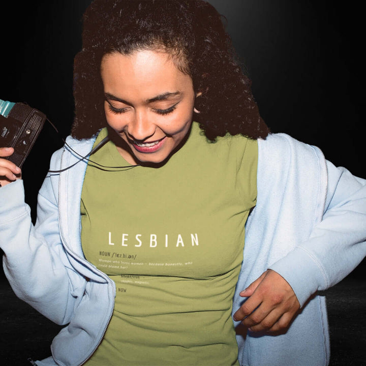 Lesbian Definitions Olive Tee - Bite Me Now