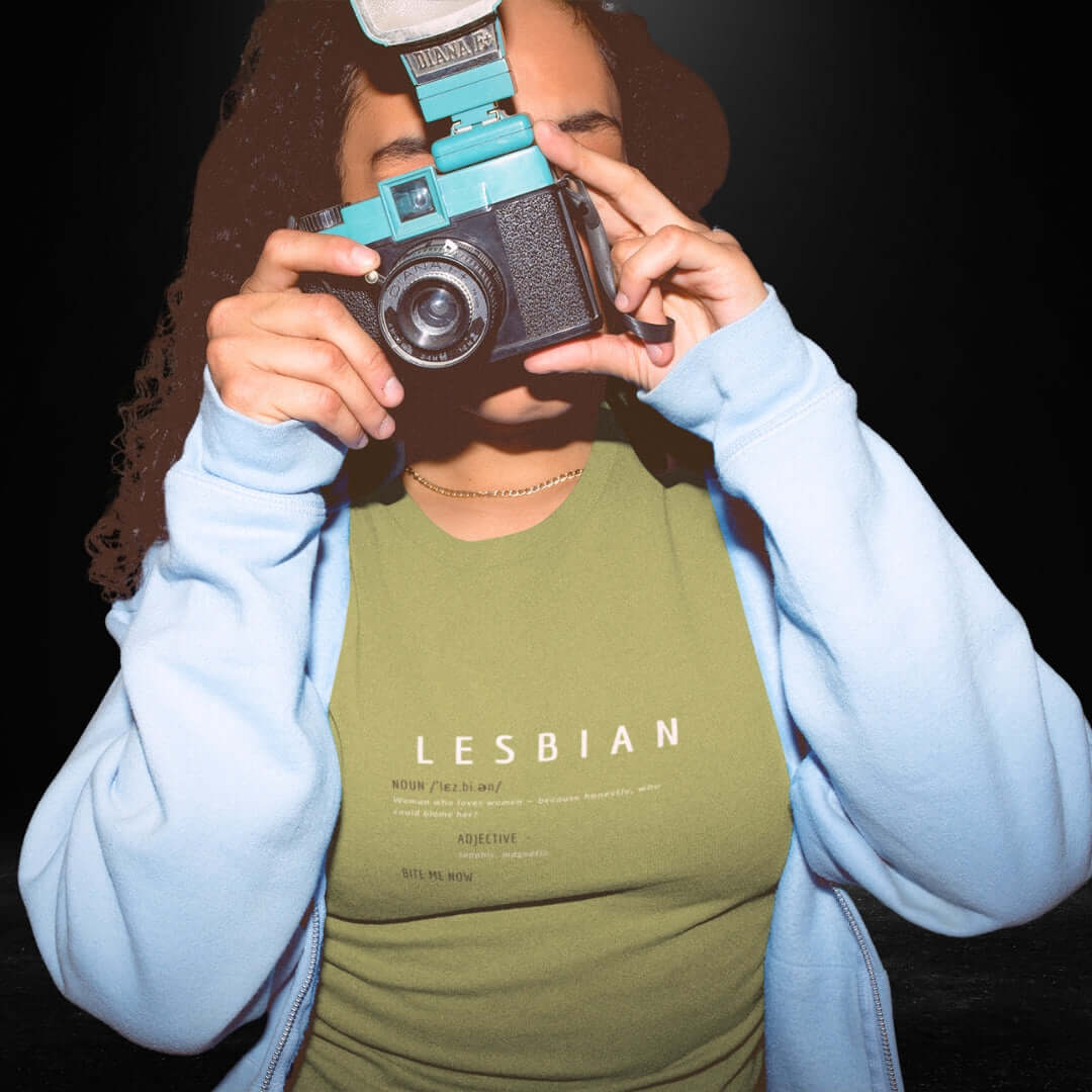 Lesbian Definitions Olive Tee - Bite Me Now