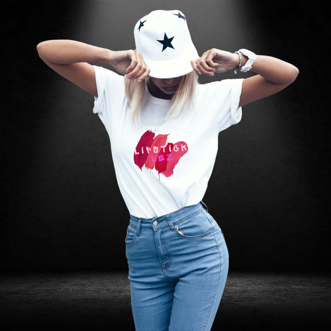 Lipstick Lez White Tee - Bite Me Now