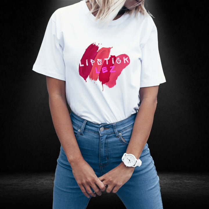 Lipstick Lez White Tee - Bite Me Now