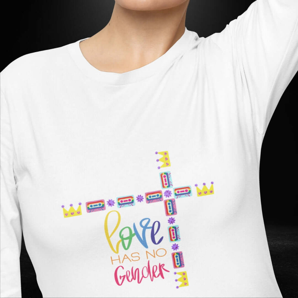 Love Has No Gender White Long Sleeve Tee