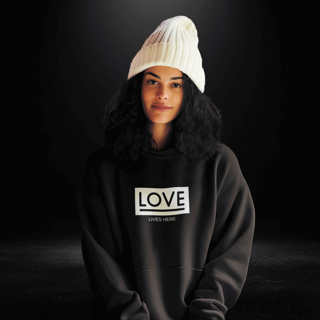 Love Lives Here Black Hoodie - Bite Me Now