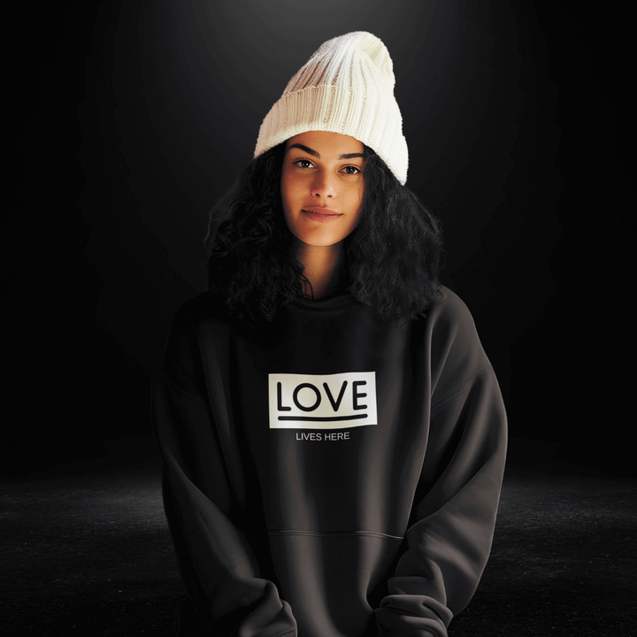 Love Lives Here Black Hoodie - Bite Me Now