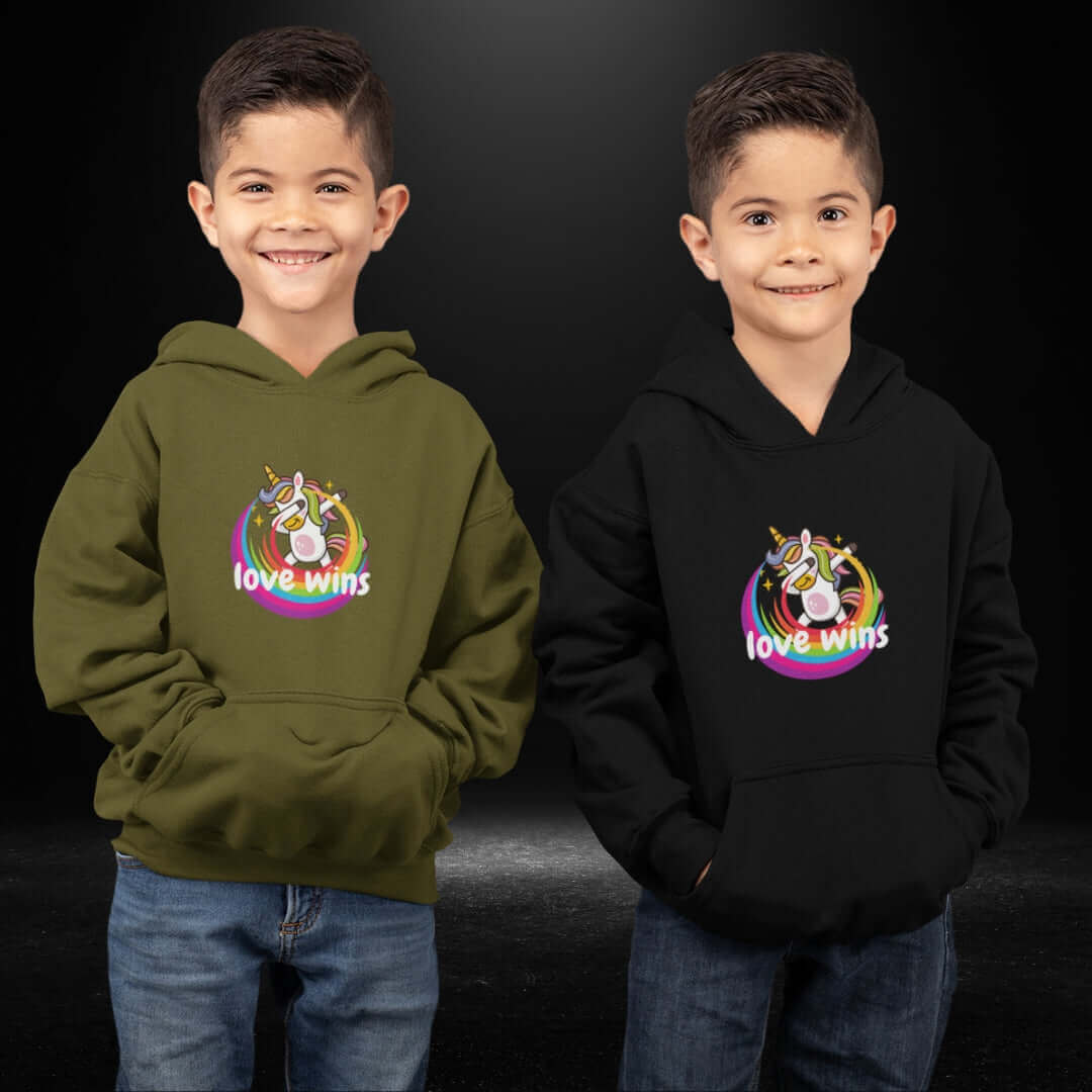 Love Wins Unicorn BLK/KHAKI Hoodie - Bite Me Now