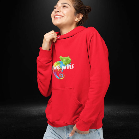 Love Wins Chameleon Red Hoodie - Bite Me Now 