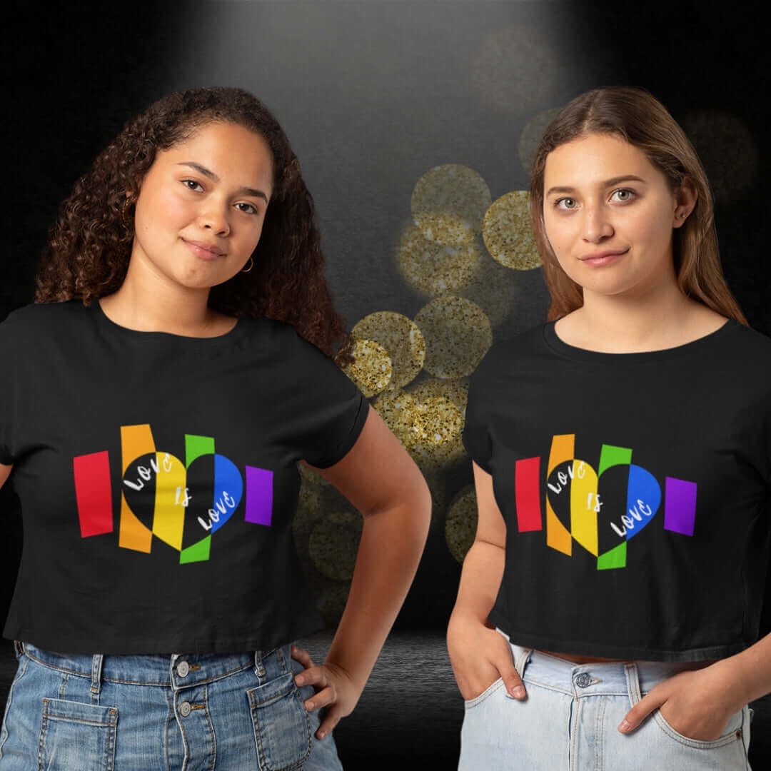 Love is Love Black Crop Top - Bite Me Now