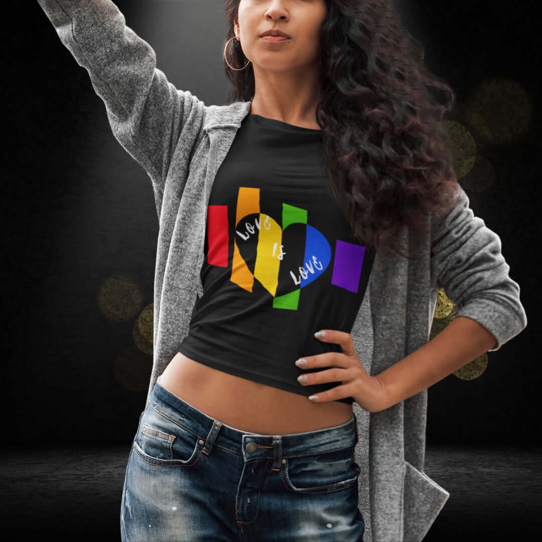 Love is Love Black Crop Top - Bite Me Now