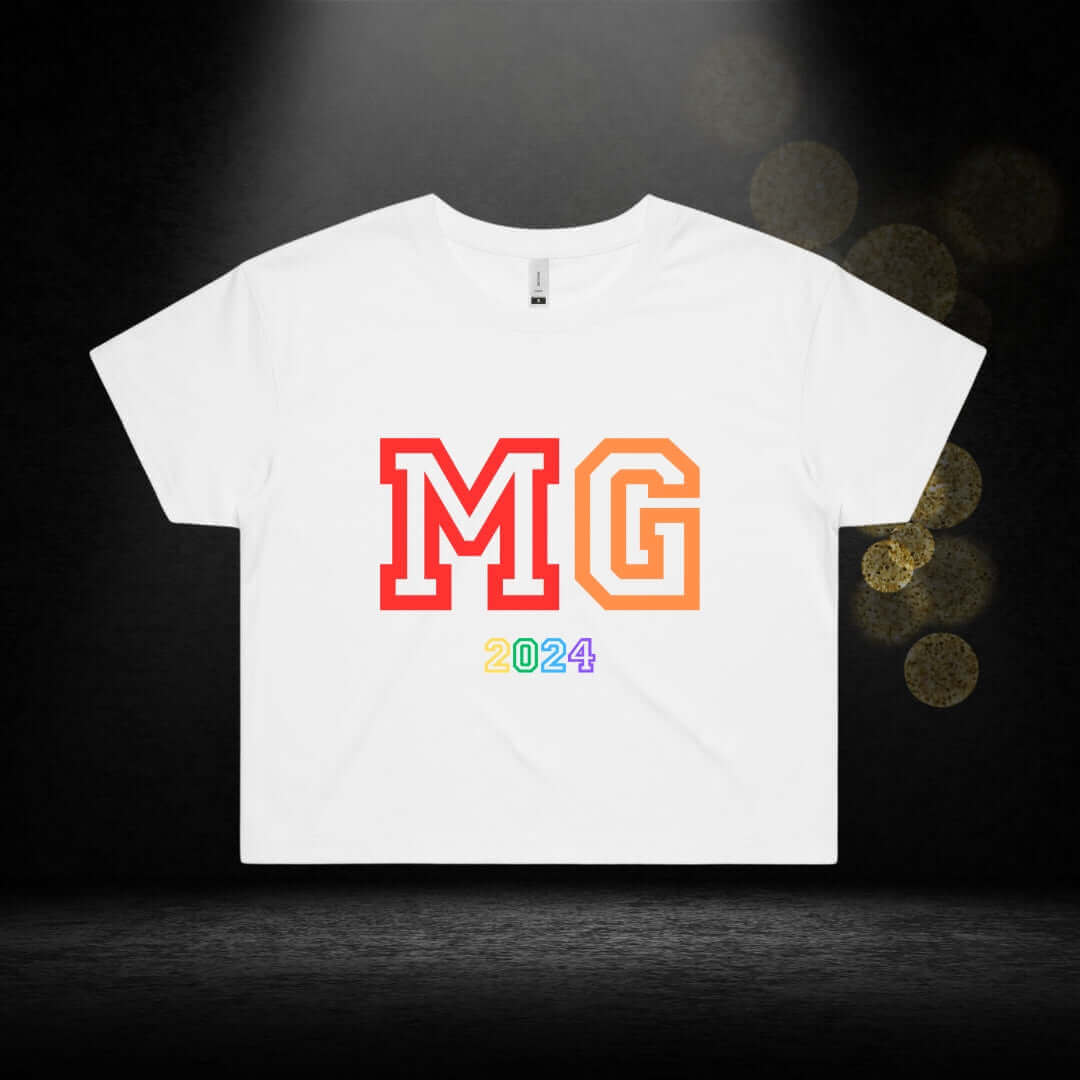 MG 2024 White Crop Top - Bite Me Now