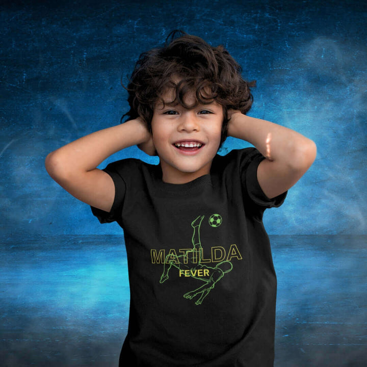 Matildas Kids Tee - Fever Ball Kick - Bite Me Now