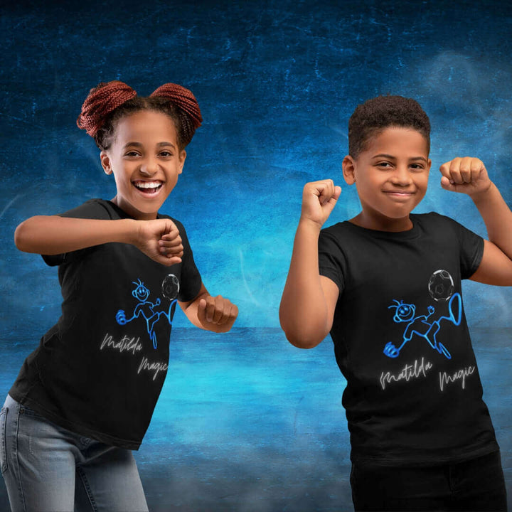 Matilda Magic Youth Black Tee - Blue Dude - Bite Me Now