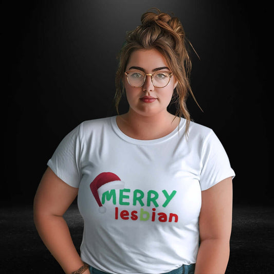 Merry Lesbian White Tee - Bite Me Now