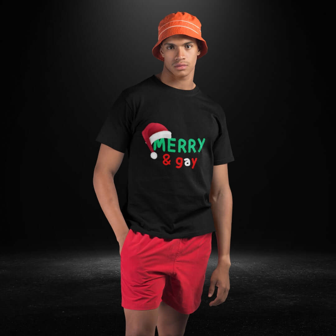 Merry and Gay Black Tee - Bite Me Now 