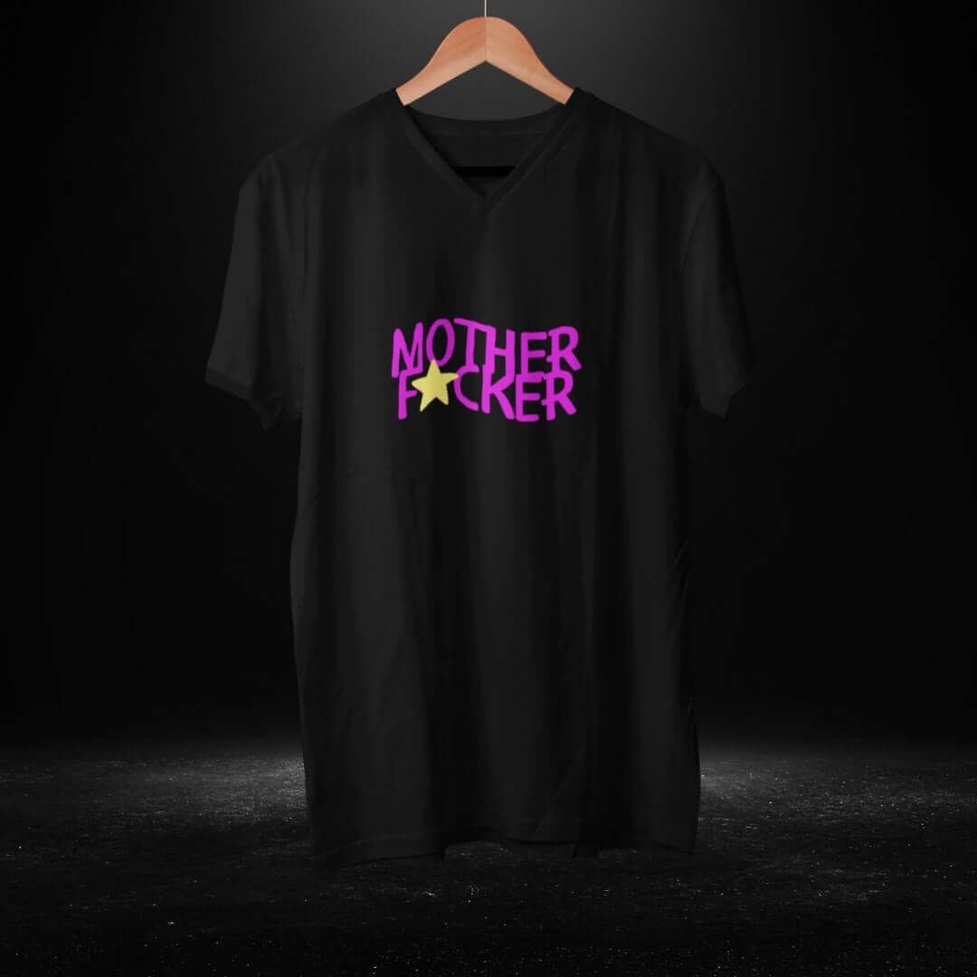 Mother Fcker Black V Neck Tee - Bite Me Harder