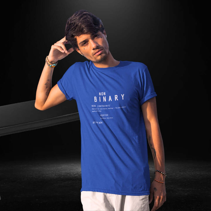 Non Binary Definitions Blue Tee - Bite Me Now
