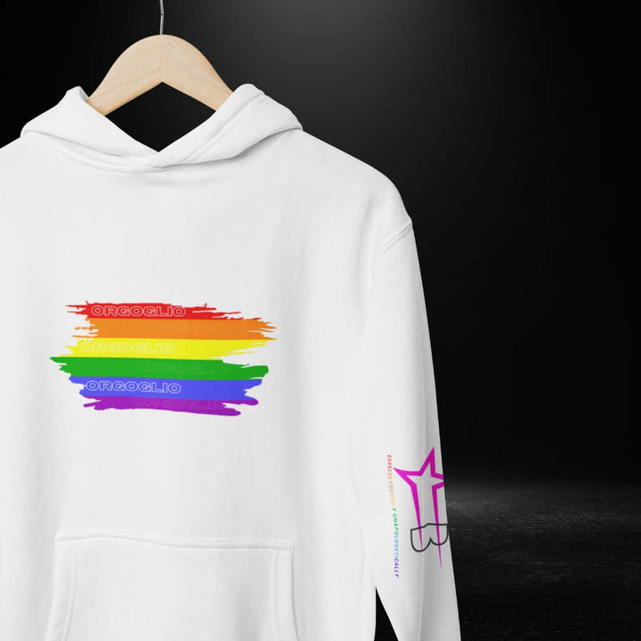 ORGOGLIO (Italian) Pride White Hoodie