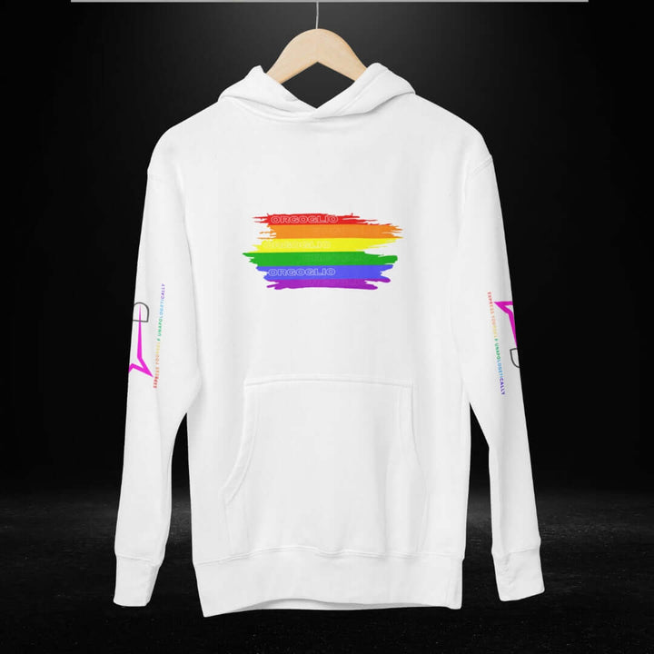 ORGOGLIO (Italian) Pride White Hoodie