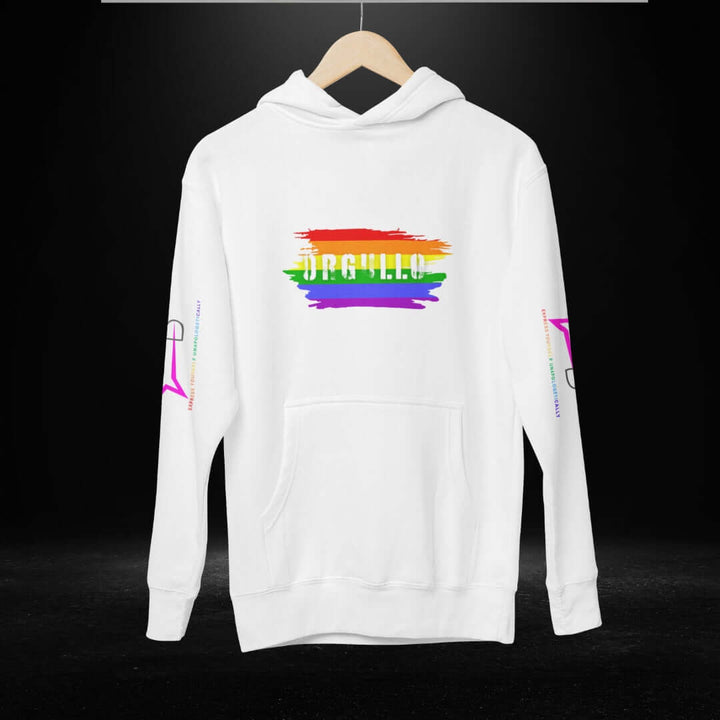 ORGULLO (Spanish) Pride White Hoodie