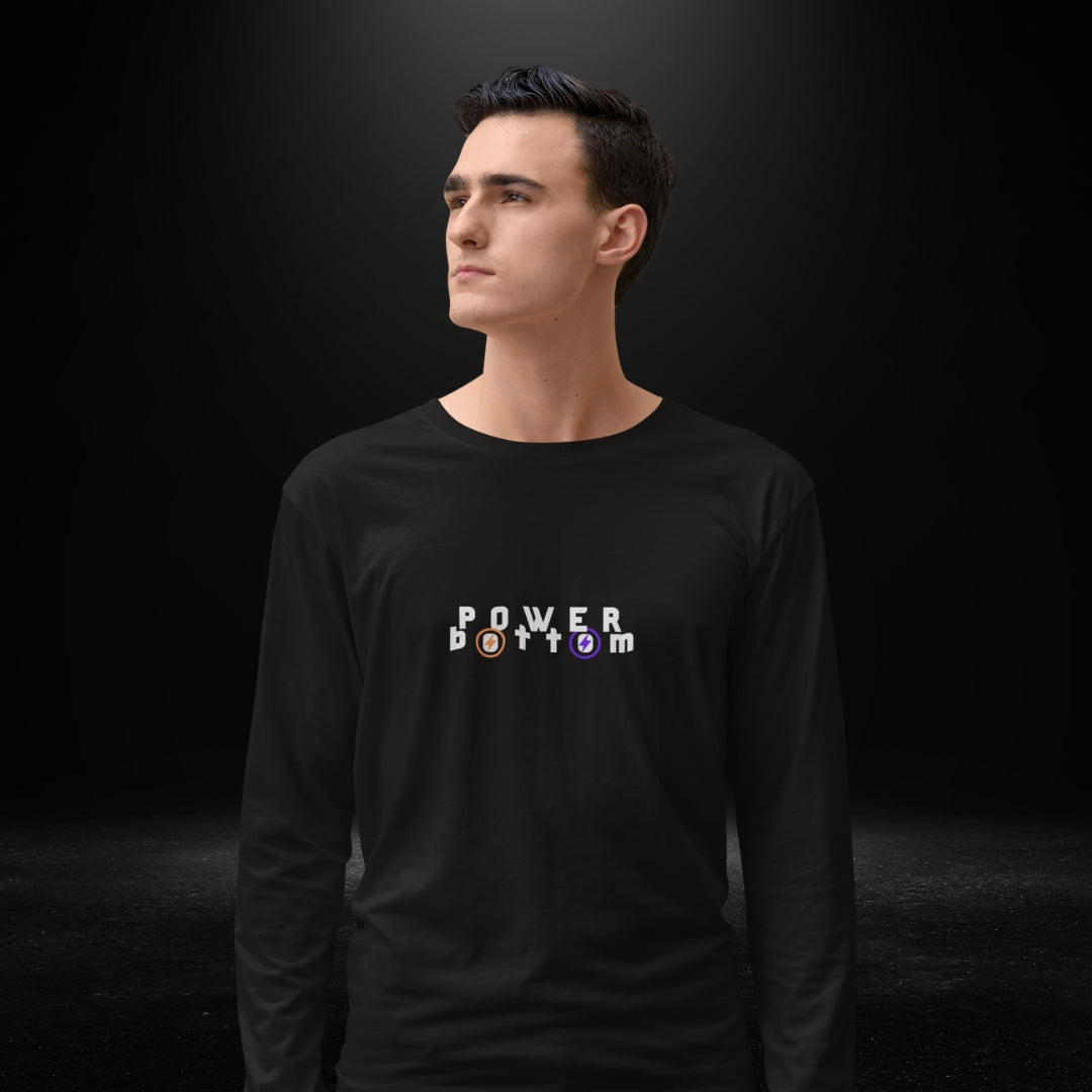 Power Bottom Black Long Sleeve Tee