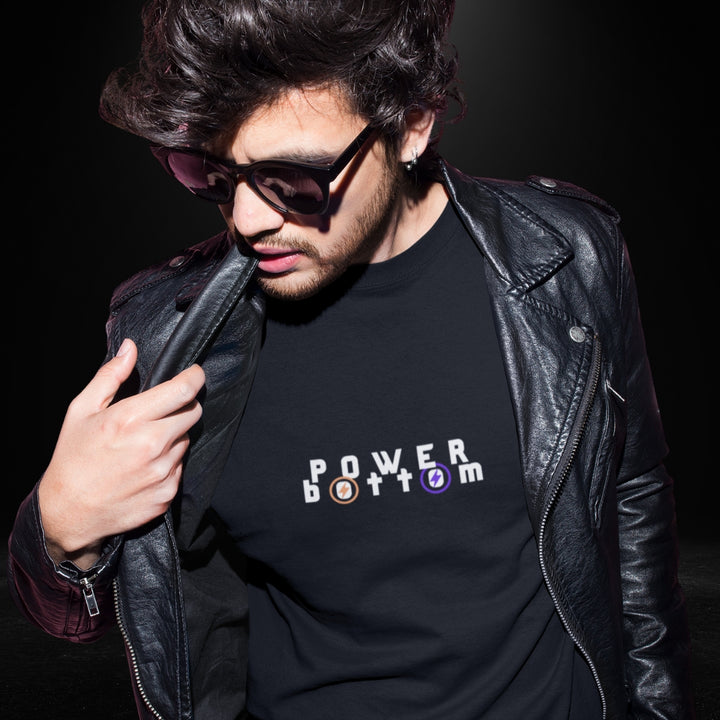 Power Bottom Black Long Sleeve Tee
