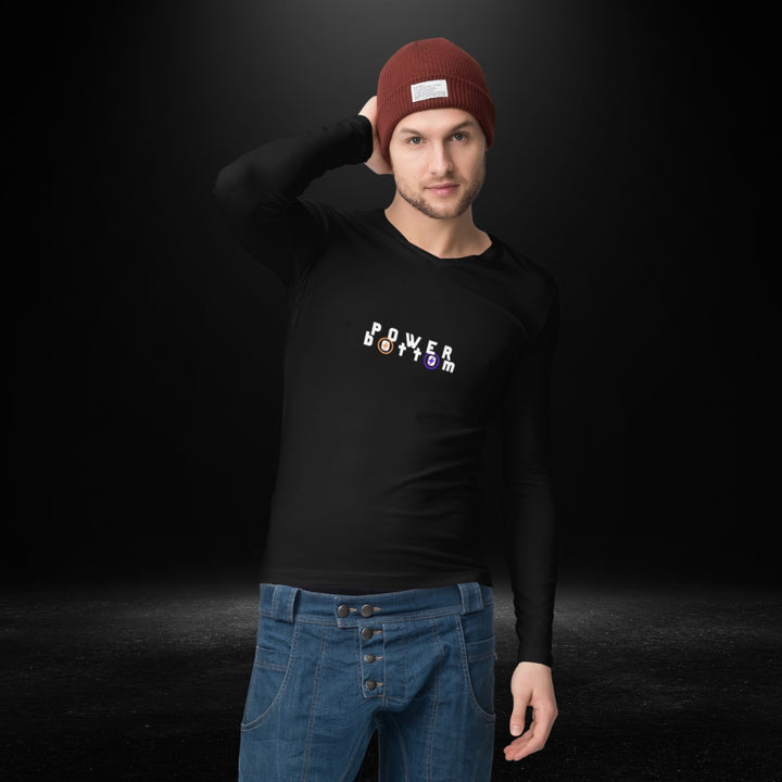 Power Bottom Black Long Sleeve Tee