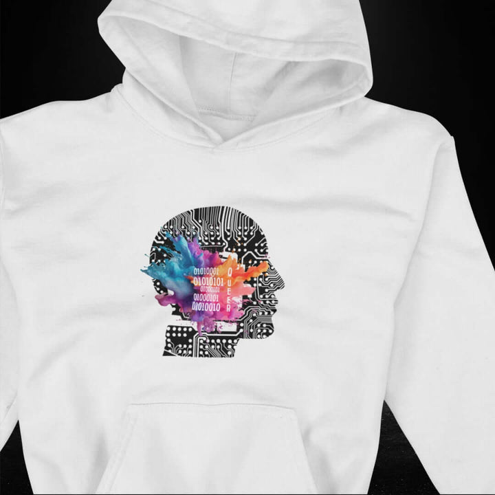 Queer Binary Code White Hoodie