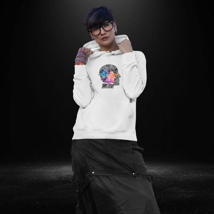Queer Binary Code White Hoodie