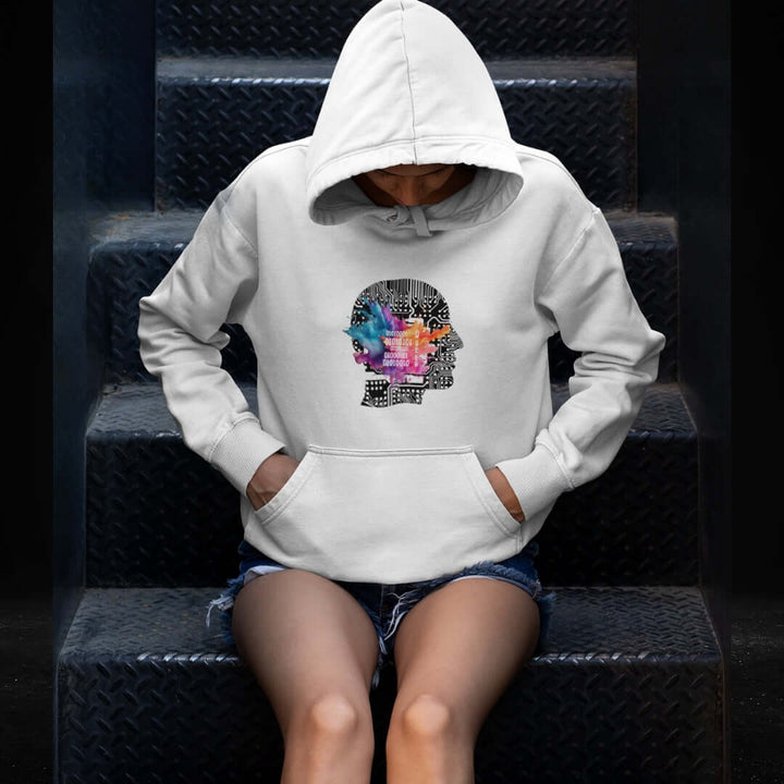 Queer Binary Code White Hoodie
