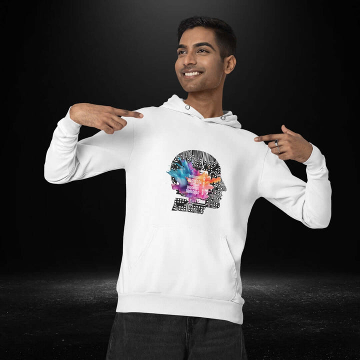 Queer Binary Code White Hoodie
