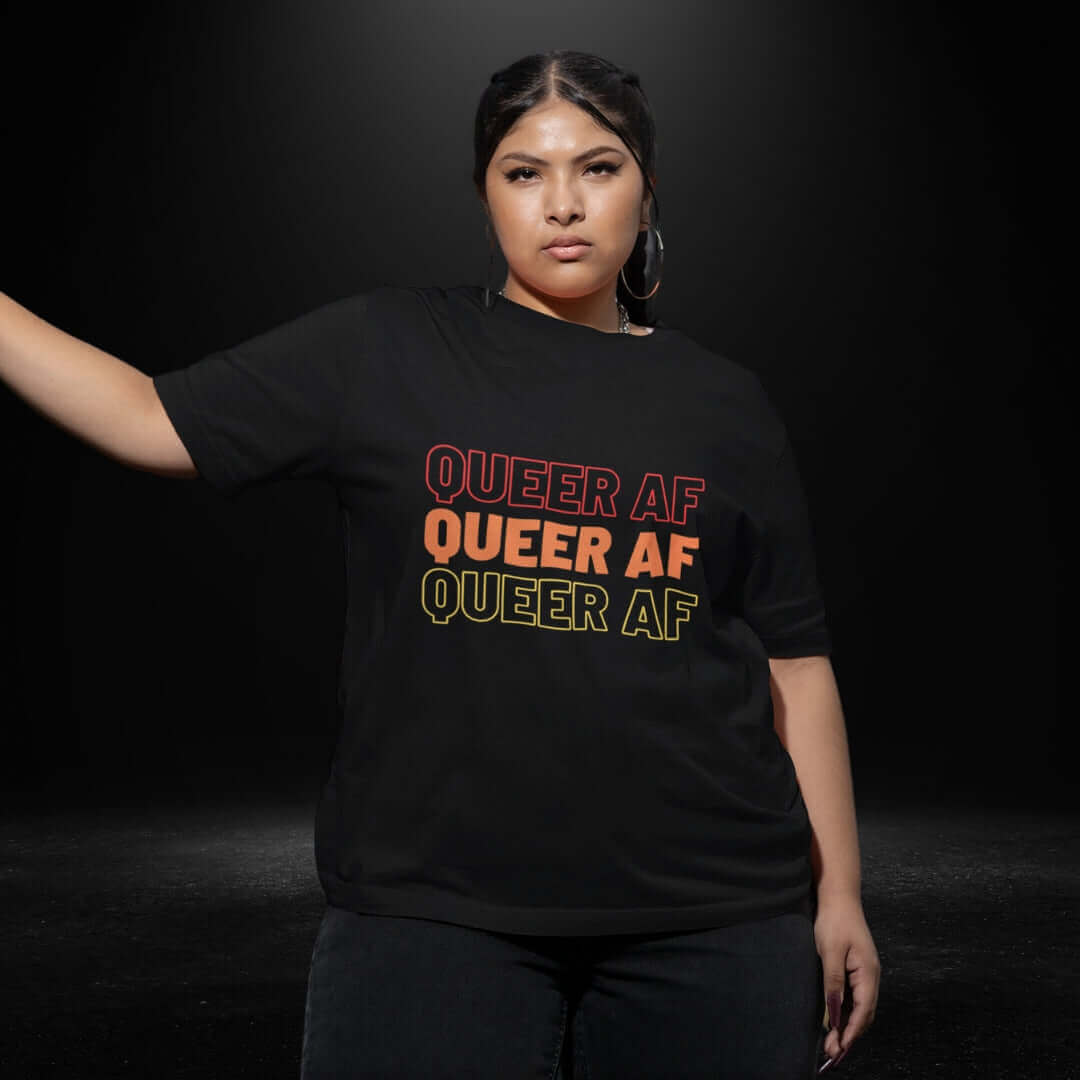 Queer AF Black Tee - Bite Me Now