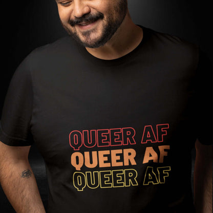 Queer AF Black Tee - Bite Me Now