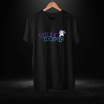 Queer Magic Black V Neck Tee - Bite Me Now