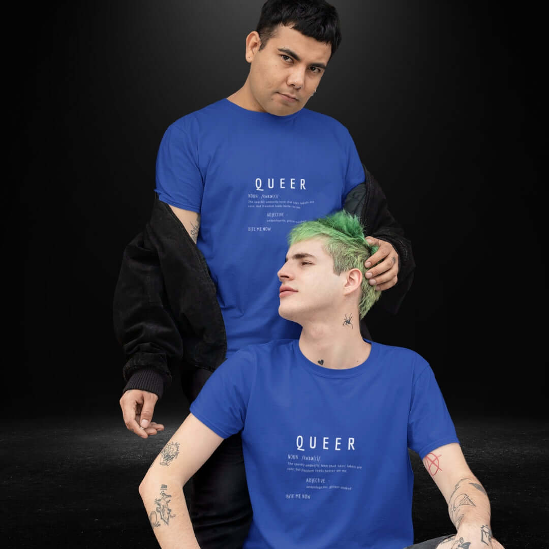 Queer Definitions Blue Tee - Bite Me Now