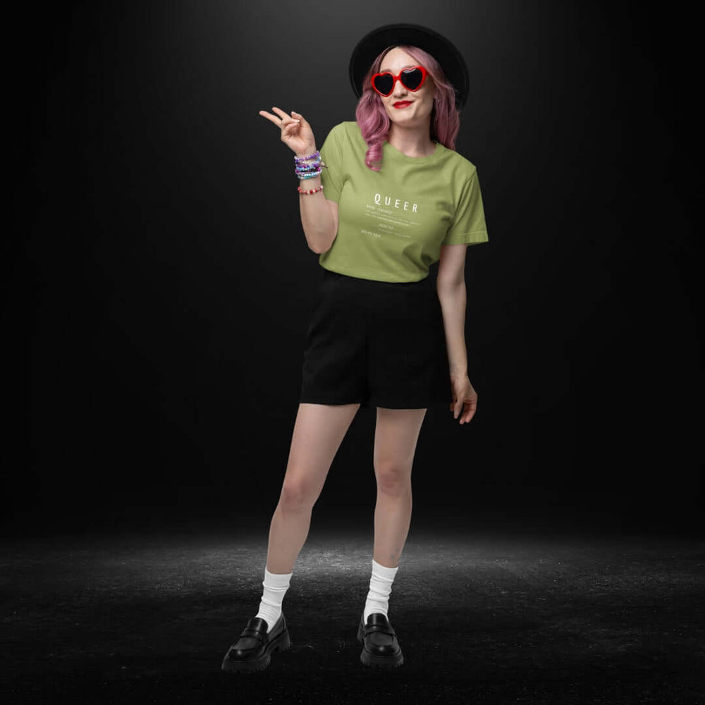Queer Definitions Olive Tee - Bite Me Now