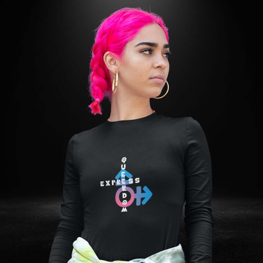 Queerdom Express Black Long Sleeve Tee