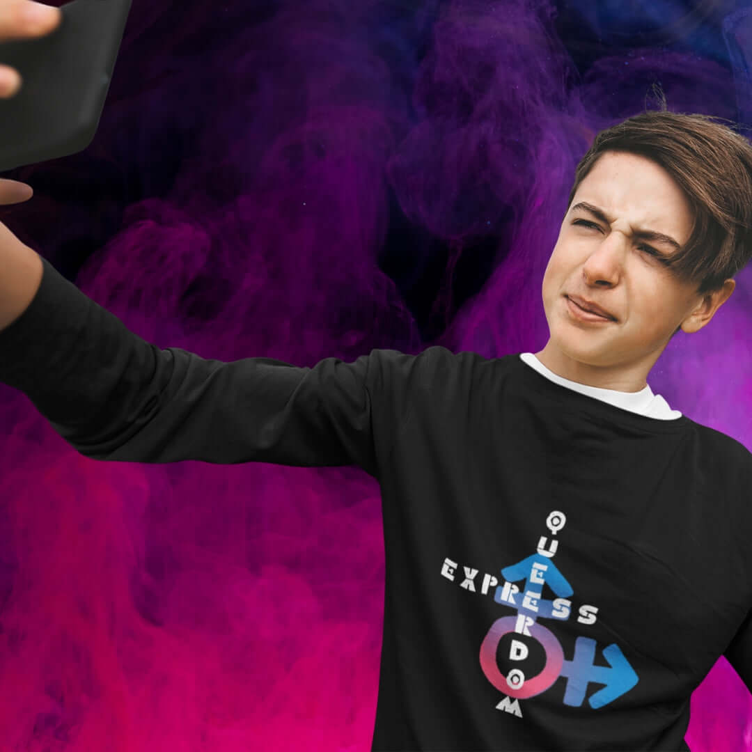 Queerdom Express Long Sleeve Black Tee
