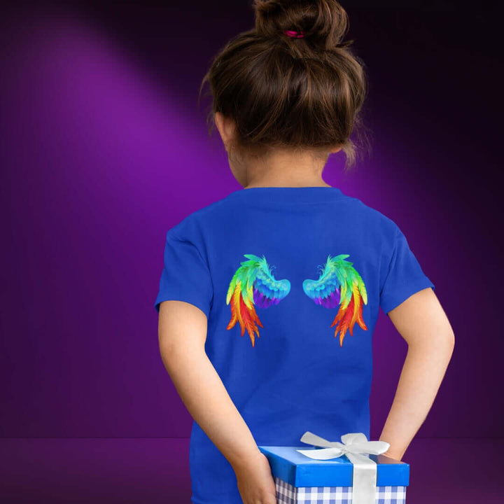 Rainbow Angel Wings Blue Tee - Bite Me Now