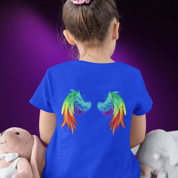 Rainbow Angel Wings Blue Tee - Bite Me Now