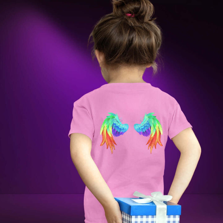 Rainbow Angel Wings Pink Tee - Bite Me Now