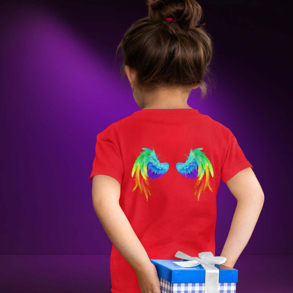 Rainbow Angel Wings Red Tee - Bite Me Now