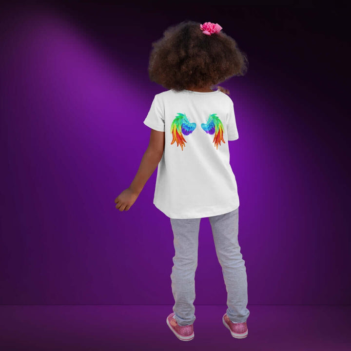 Rainbow Angel Wings White Tee - Bite Me Now