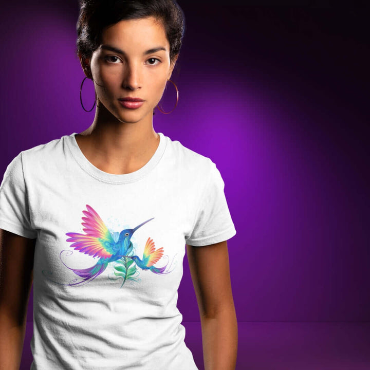 Rainbow LoveBirds White Tee - Bite Me Now
