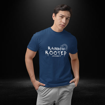 Rainbow Rooted Queerness Navy Tee