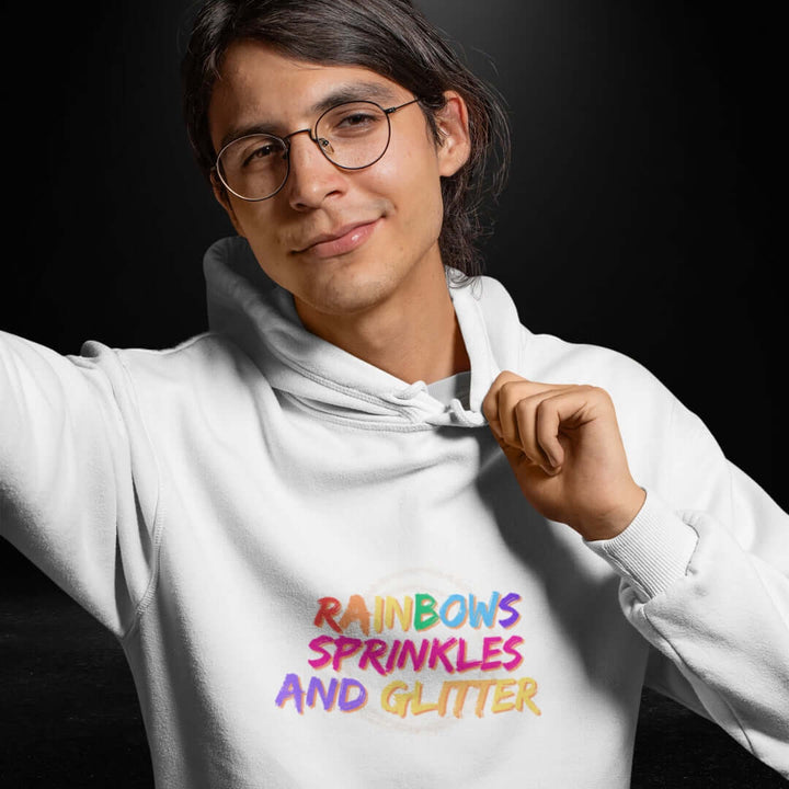 Rainbows, Sprinkles And Glitter - White Hoodie