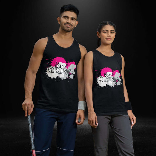 Rise & Grind Black Unisex Singlet - Bite Me Now