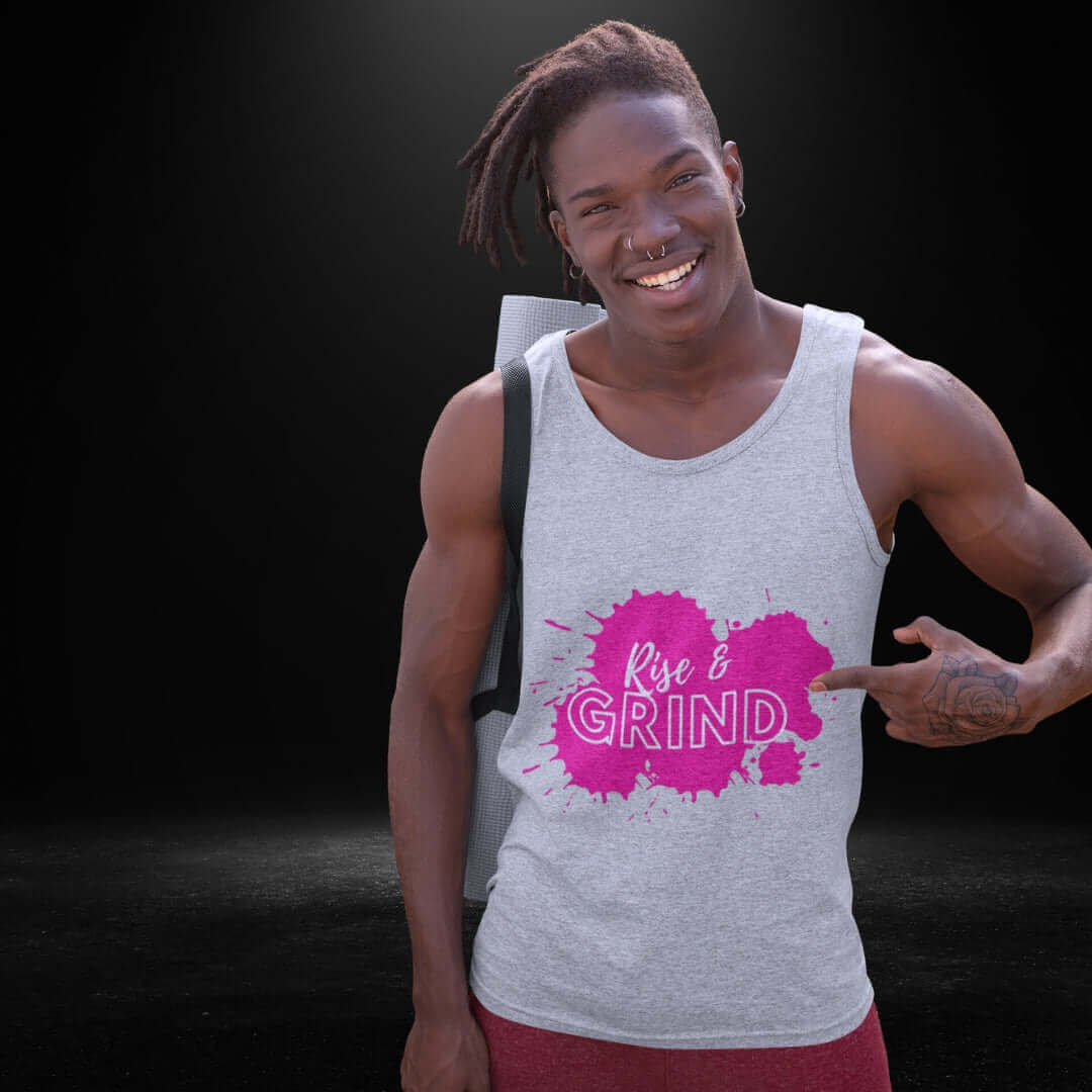 Rise & Grind Grey Singlet - Male