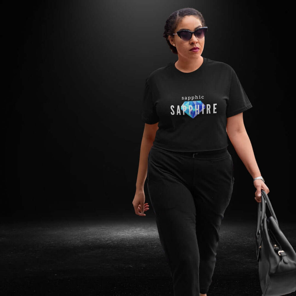 Sapphic Sapphire Black Crop - Bite Me Now