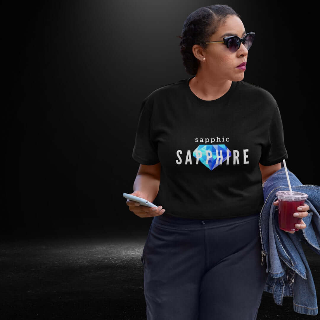 Sapphic Sapphire Black Crop - Bite Me Now