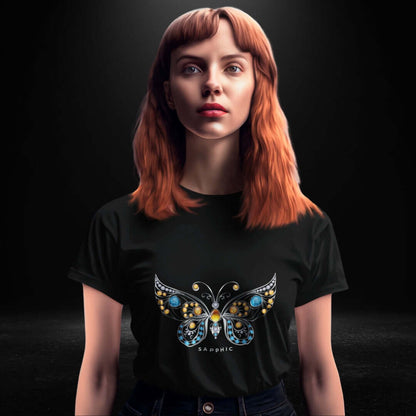 Sapphic ButterFly Black Tee - Bite Me Now