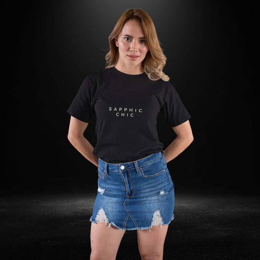 Sapphic Chic Black Tee - Bite Me Now